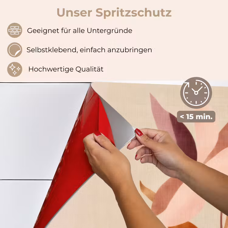 Spritzschutz Küche - Blumen - Blütenblätter - Minimalistisch - Rosa — 4