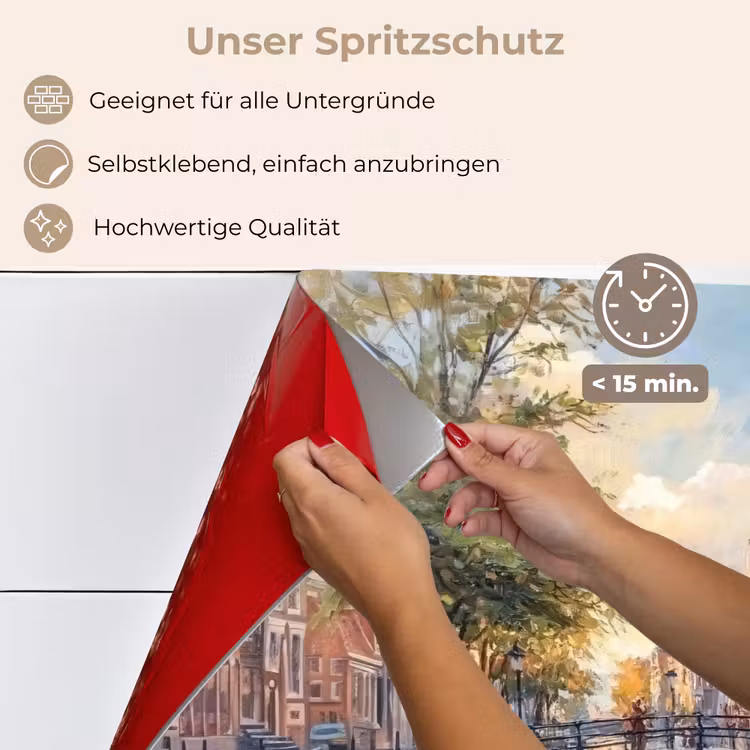 Spritzschutz Küche - Brücke - Stadt - Häuser - Boot — 4