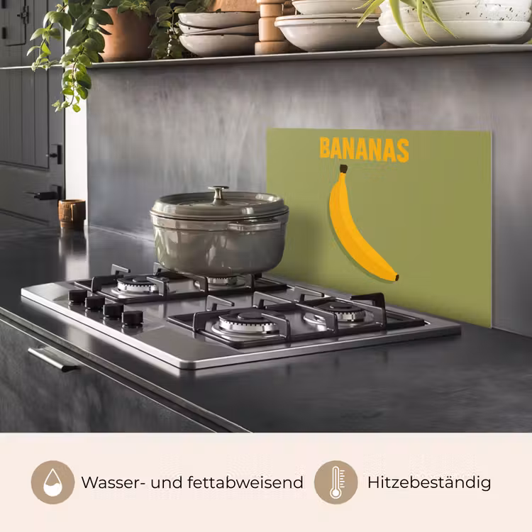 Spritzschutz Küche - Banane - Minimalistisch - Gelb — 2