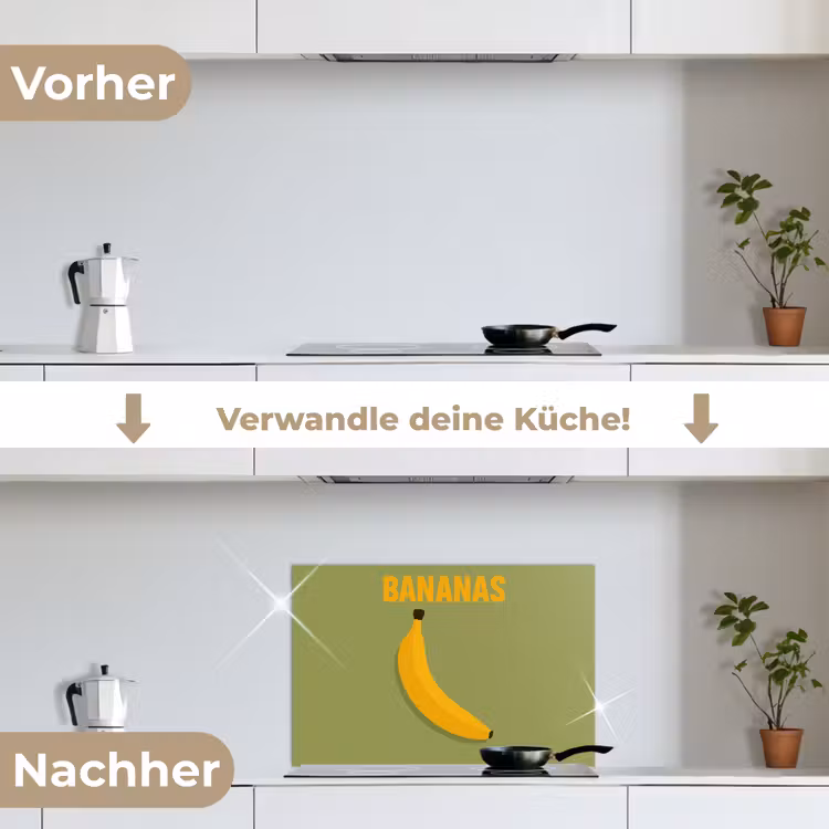 Spritzschutz Küche - Banane - Minimalistisch - Gelb — 7