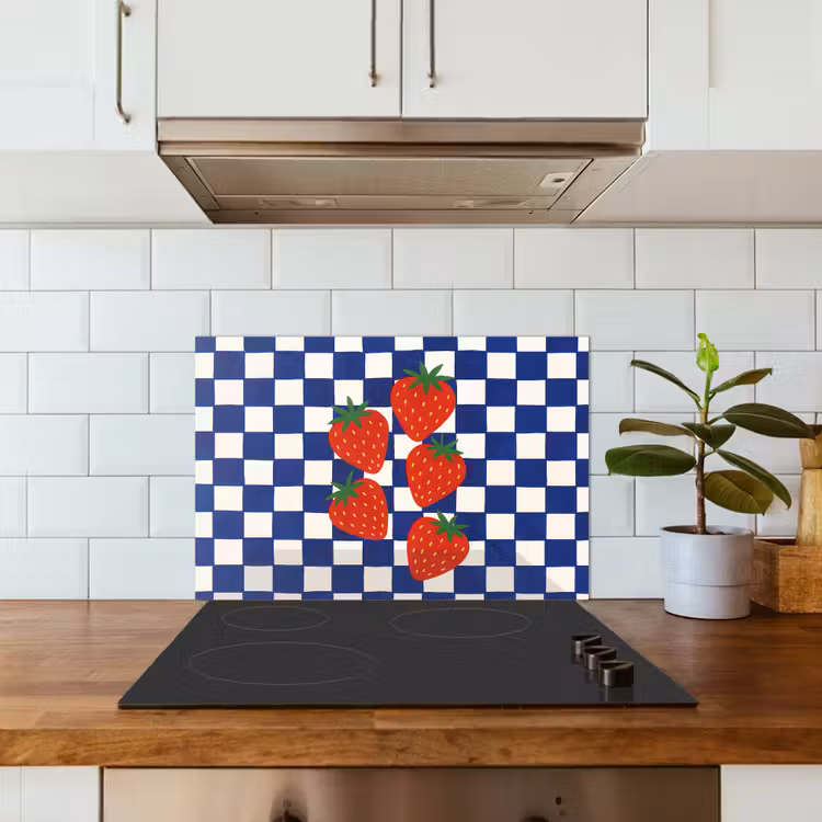 Spritzschutz Küche - Blockiert - Blau - Erdbeere — 3