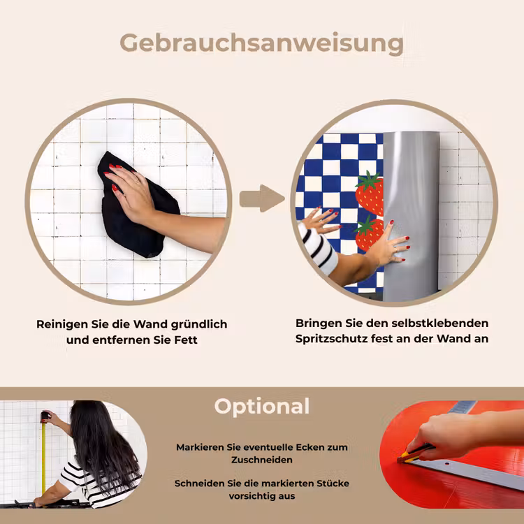 Spritzschutz Küche - Blockiert - Blau - Erdbeere — 6