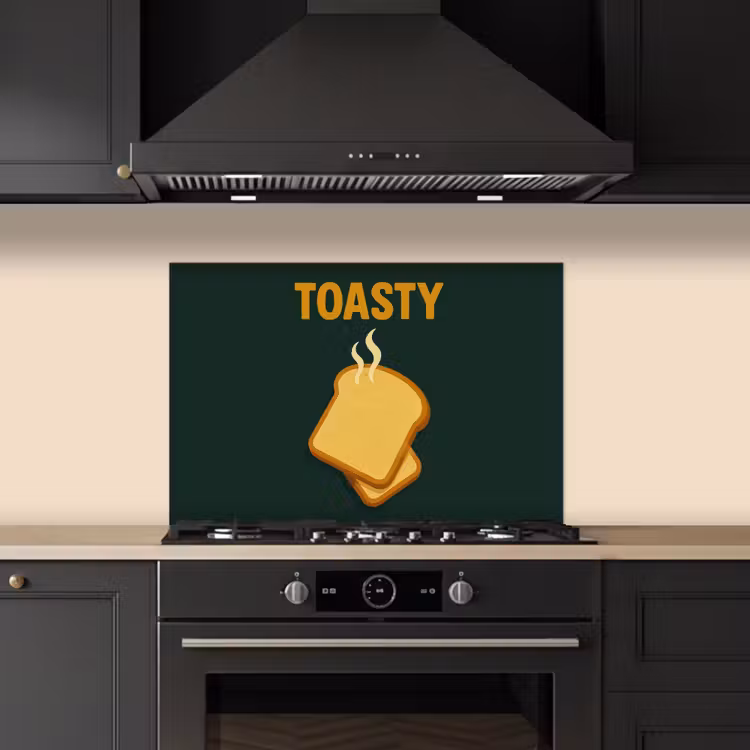 Spritzschutz Küche - Brot - Toast - Grün - Minimalistisch — 5