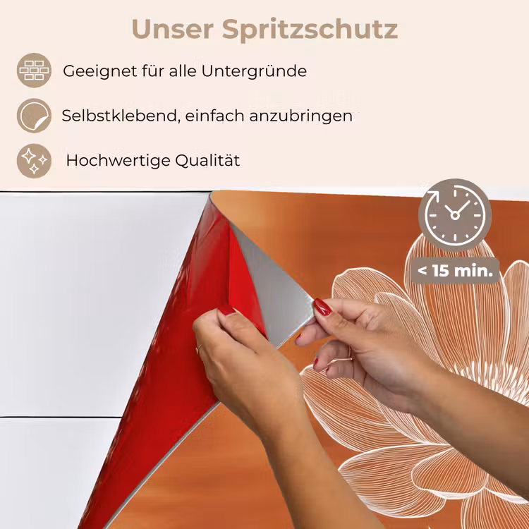 Spritzschutz Küche - Blume - Minimalistisch - Weiß — 4