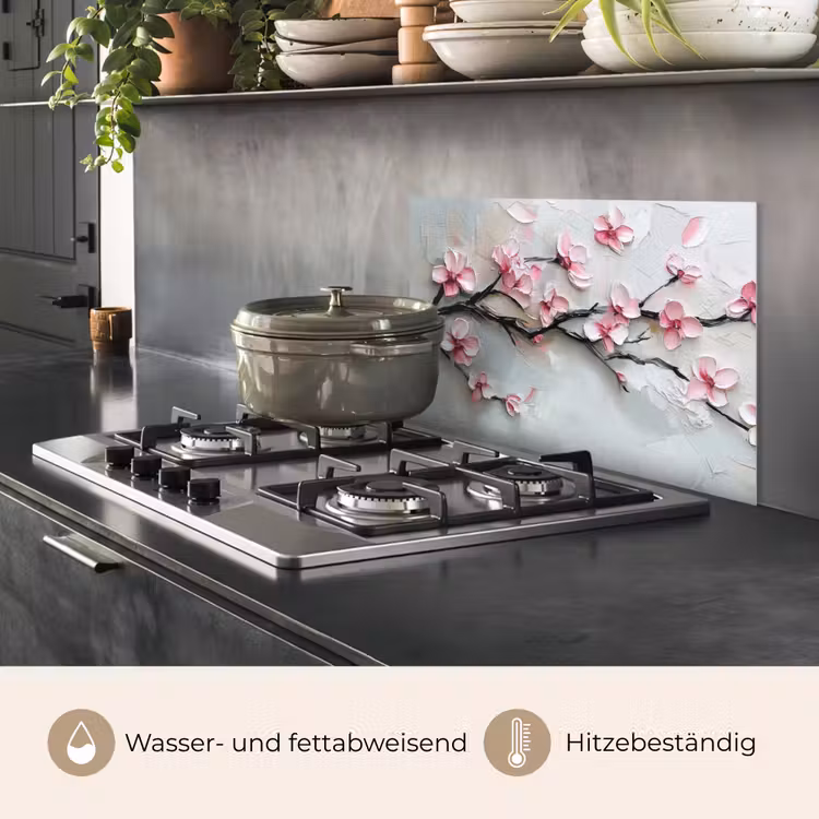 Spritzschutz Küche - Blüte - Künstlerisch - Rosa - Sakura — 2