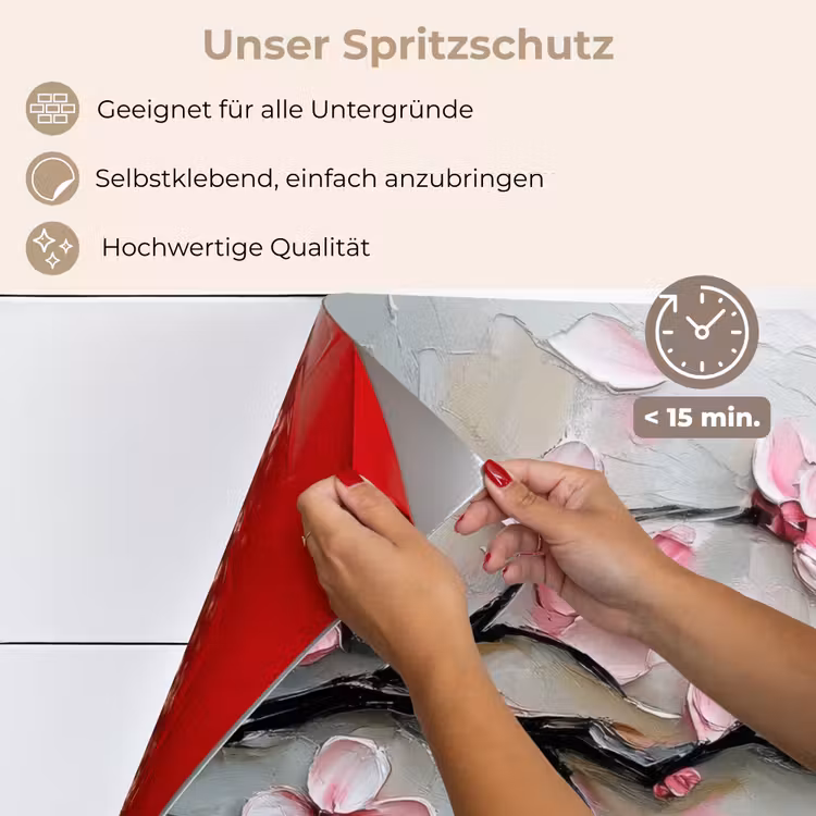 Spritzschutz Küche - Blüte - Künstlerisch - Rosa - Sakura — 4