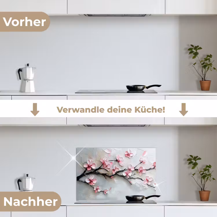 Spritzschutz Küche - Blüte - Künstlerisch - Rosa - Sakura — 7
