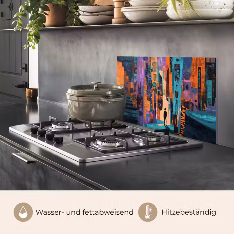 Spritzschutz Küche - Abstrakt - Figuren - Farbenfroh — 2