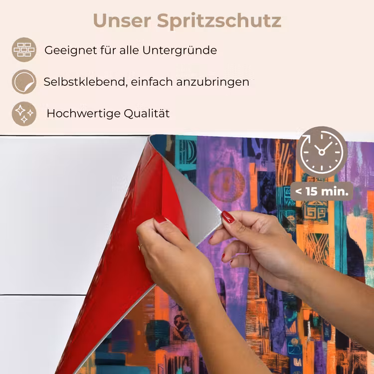Spritzschutz Küche - Abstrakt - Figuren - Farbenfroh — 4