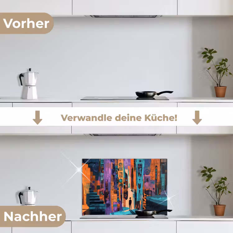 Spritzschutz Küche - Abstrakt - Figuren - Farbenfroh — 7