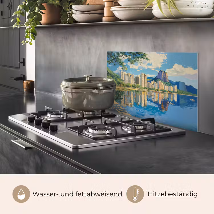 Spritzschutz Küche - Berg - Skyline - Strand - Wasser — 2