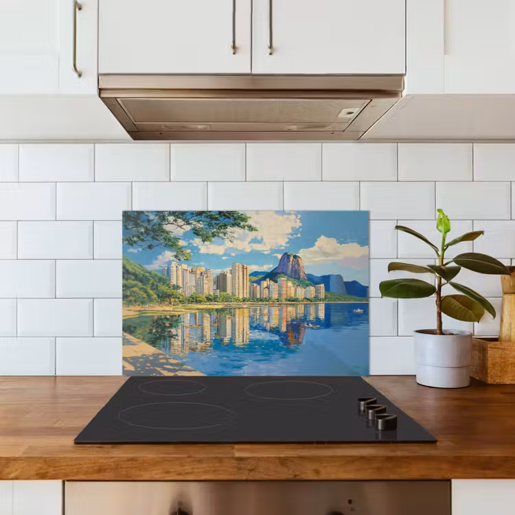 Spritzschutz Küche - Berg - Skyline - Strand - Wasser — 3