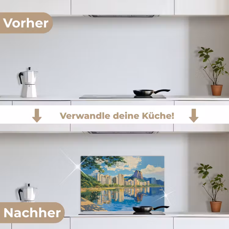 Spritzschutz Küche - Berg - Skyline - Strand - Wasser — 7