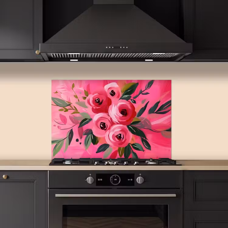 Spritzschutz Küche - Blumen - Farbe - Rosa — 5