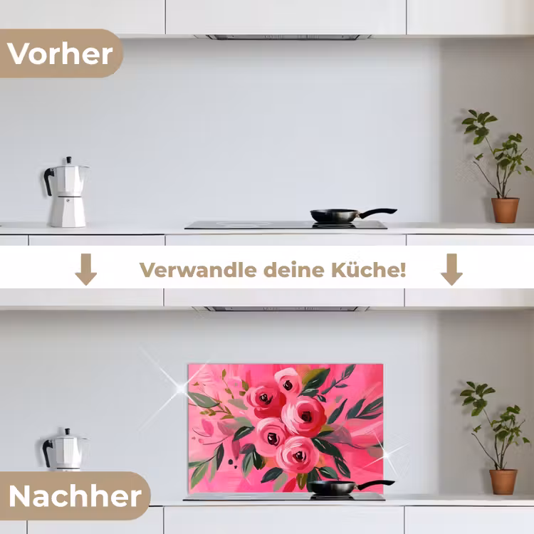 Spritzschutz Küche - Blumen - Farbe - Rosa — 7