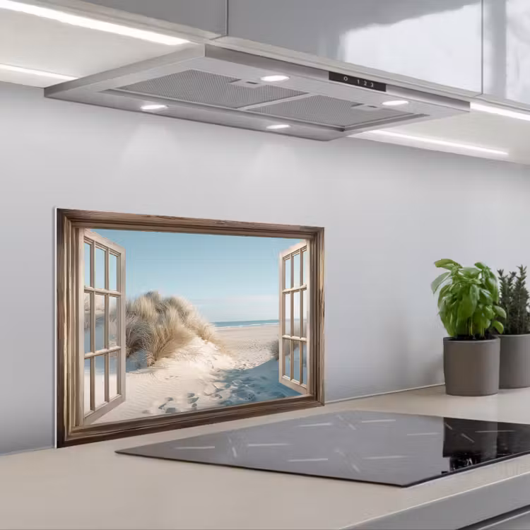 Spritzschutz Küche - Aussicht - Hochgras - Dünen - Meer - Landschaft — 1
