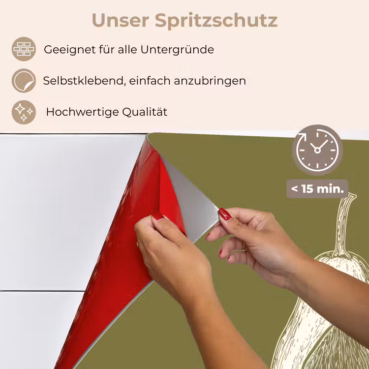 Spritzschutz Küche - Avocado - Minimalistisch - Illustration - Grün — 4