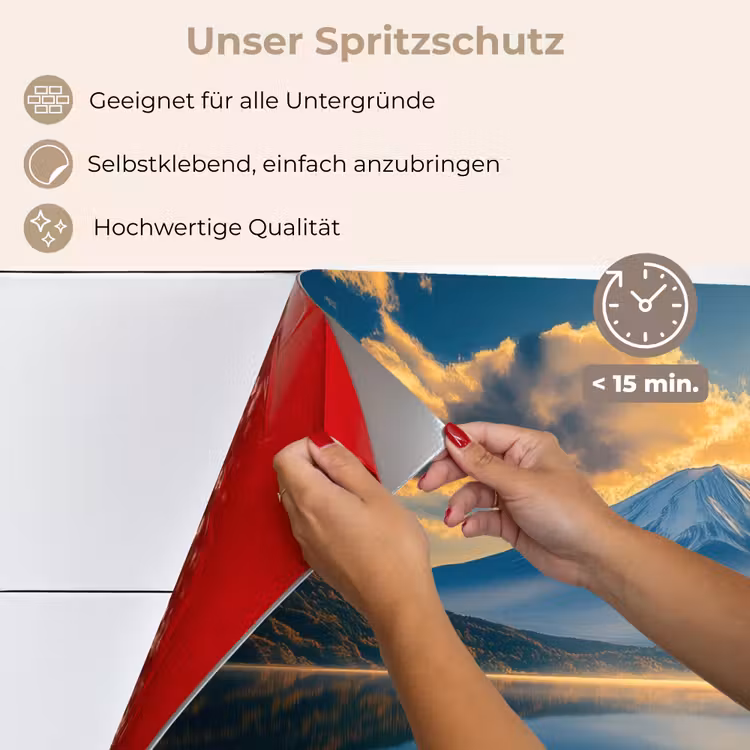 Spritzschutz Küche - Berg - Fluss - Sonnenuntergang — 4