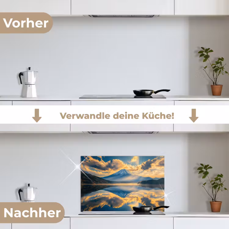 Spritzschutz Küche - Berg - Fluss - Sonnenuntergang — 7