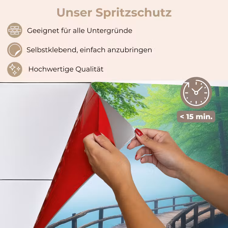 Spritzschutz Küche - Brücke - Wasser - Fluss - Wald — 4