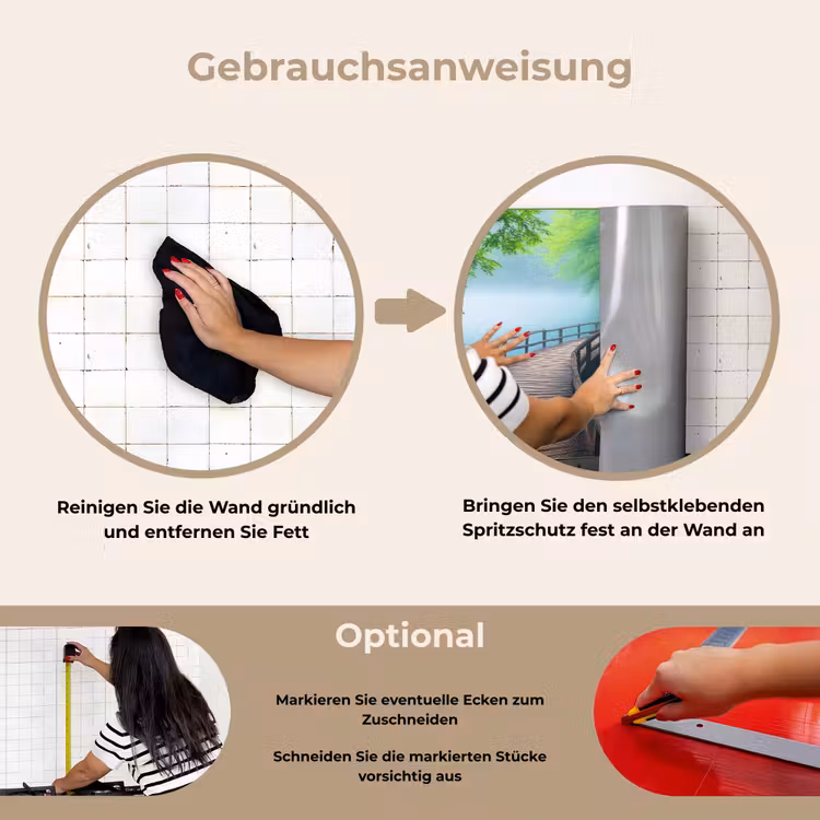 Spritzschutz Küche - Brücke - Wasser - Fluss - Wald — 6