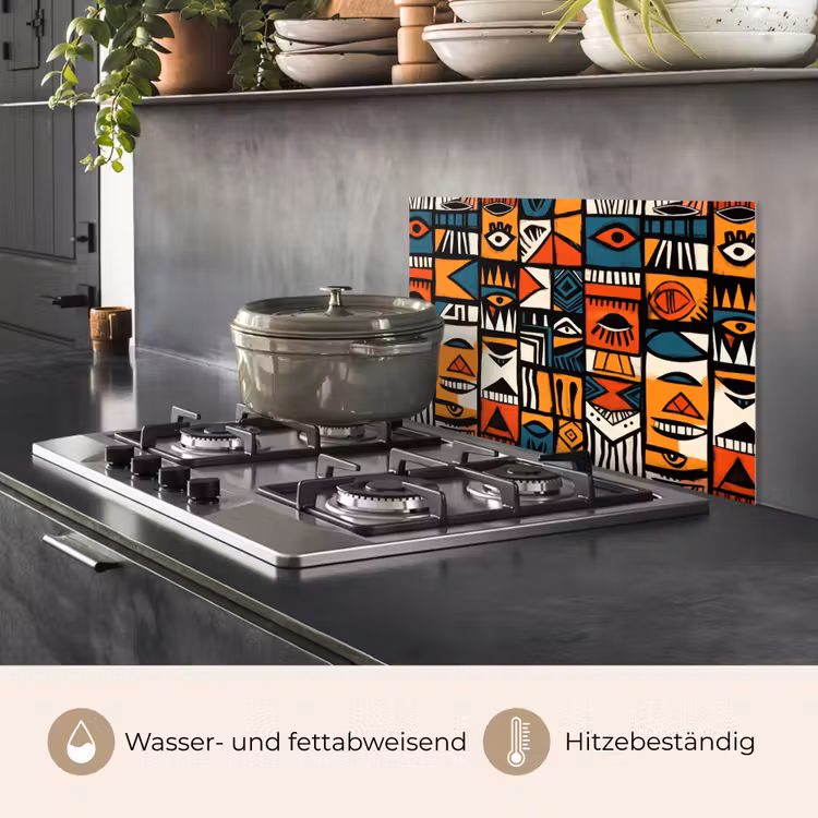 Spritzschutz Küche - Abstrakt - Gesichter - Mosaik — 2