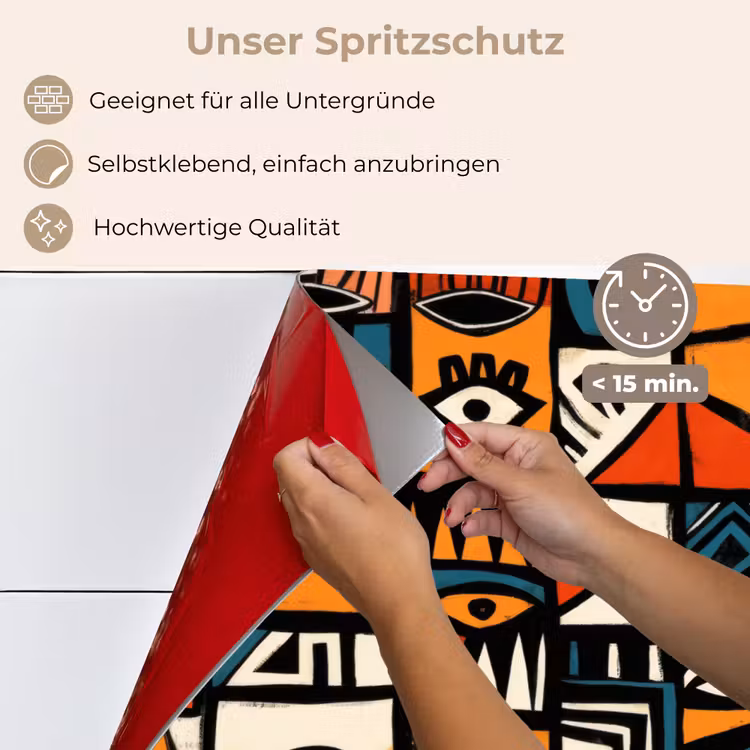 Spritzschutz Küche - Abstrakt - Gesichter - Mosaik — 4