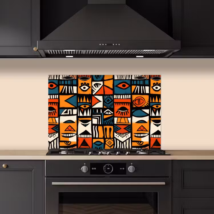 Spritzschutz Küche - Abstrakt - Gesichter - Mosaik — 5