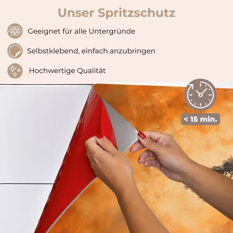 Spritzschutz Küche - Baum - Landschaft - Orange — 4