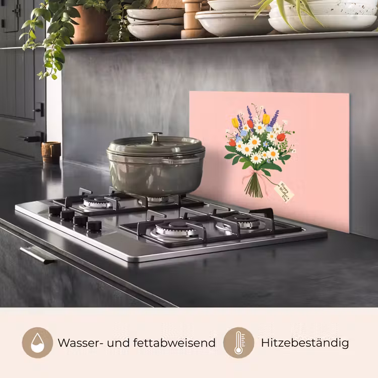 Spritzschutz Küche - Blumen - Farbband - Karte — 2