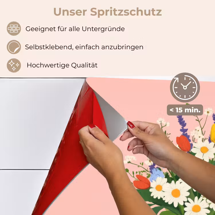 Spritzschutz Küche - Blumen - Farbband - Karte — 4
