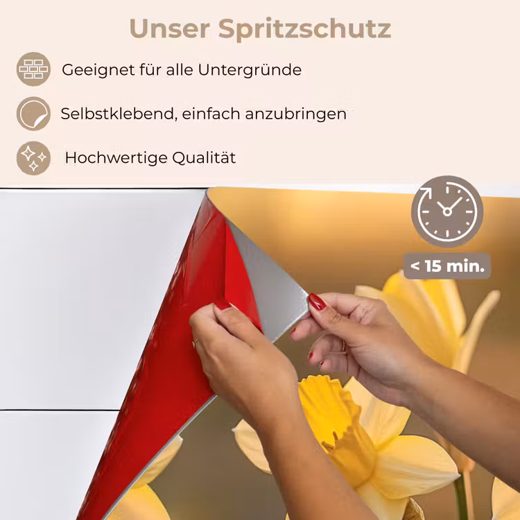 Spritzschutz Küche - Blumen - Gelb - Unscharf — 4