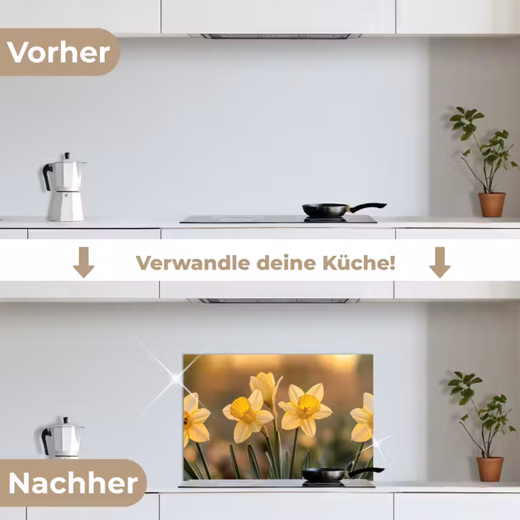 Spritzschutz Küche - Blumen - Gelb - Unscharf — 7