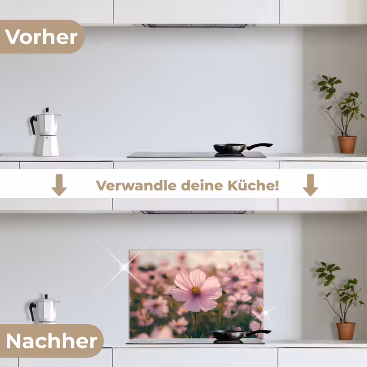 Spritzschutz Küche - Blumen - Lila - Unscharf — 7