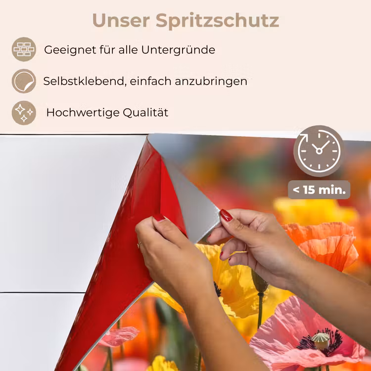 Spritzschutz Küche - Blumenfeld - Mohnblumen - Farbenfroh — 4