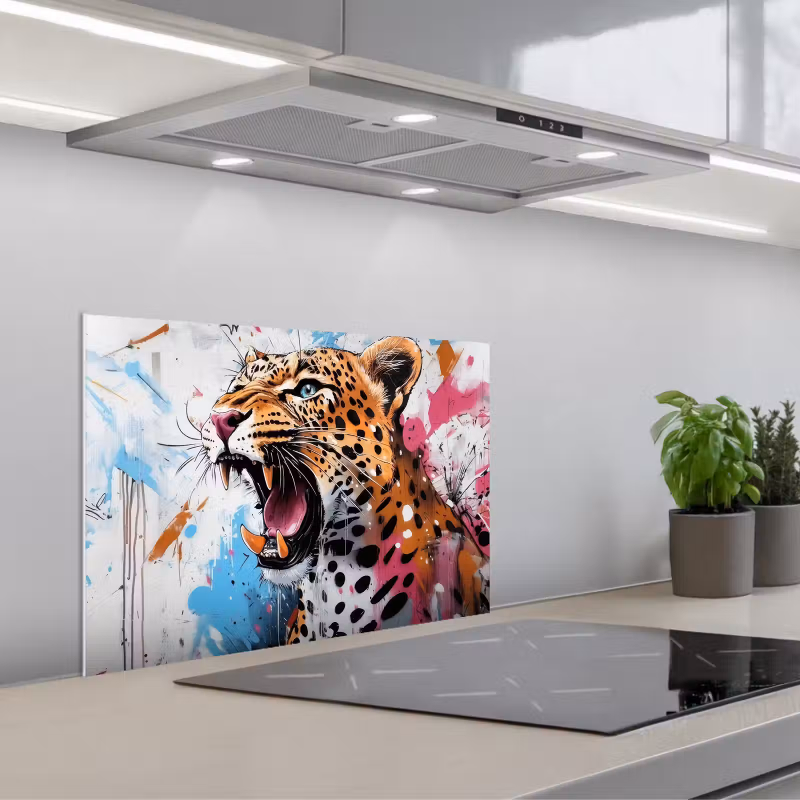 Spritzschutz Küche - Abstrakt - Leopard - Farbenfroh — 1