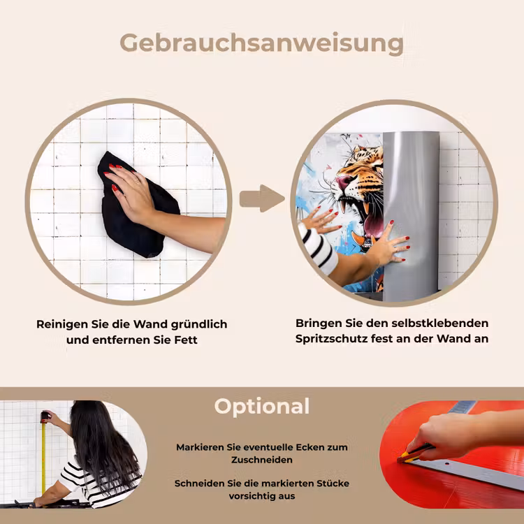 Spritzschutz Küche - Abstrakt - Leopard - Farbenfroh — 6