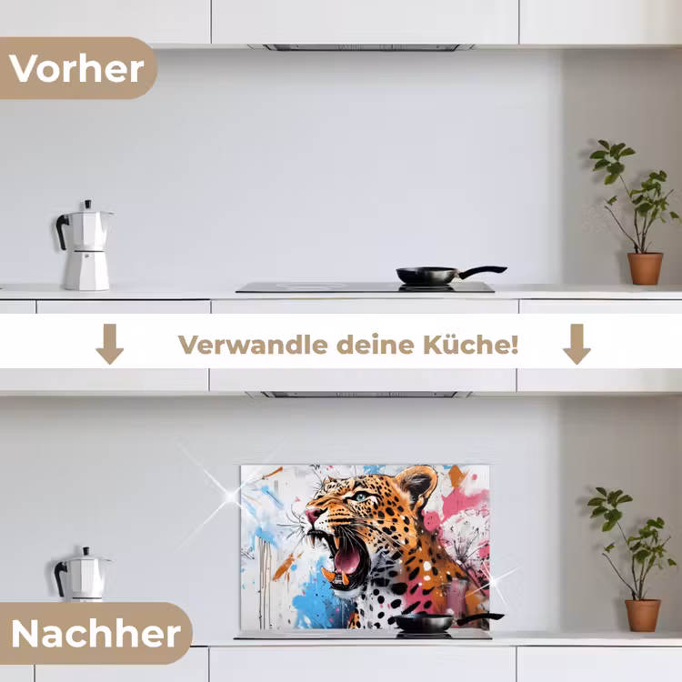 Spritzschutz Küche - Abstrakt - Leopard - Farbenfroh — 7