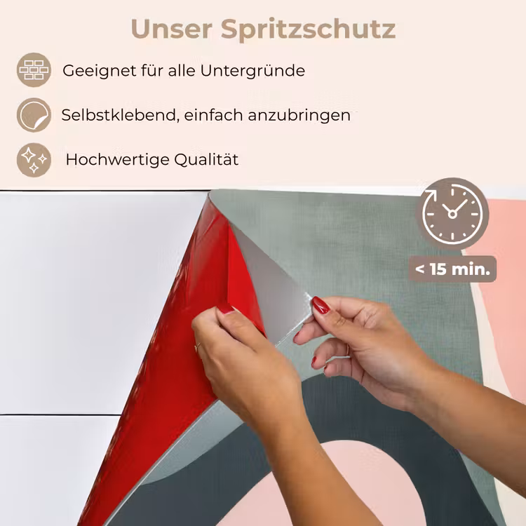 Spritzschutz Küche - Abstrakt - Wellen - Elegant - Rosa — 4