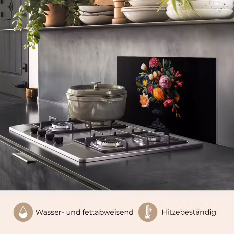 Spritzschutz Küche - Blumenstrauß - Romantisch - Farbenfroh — 2