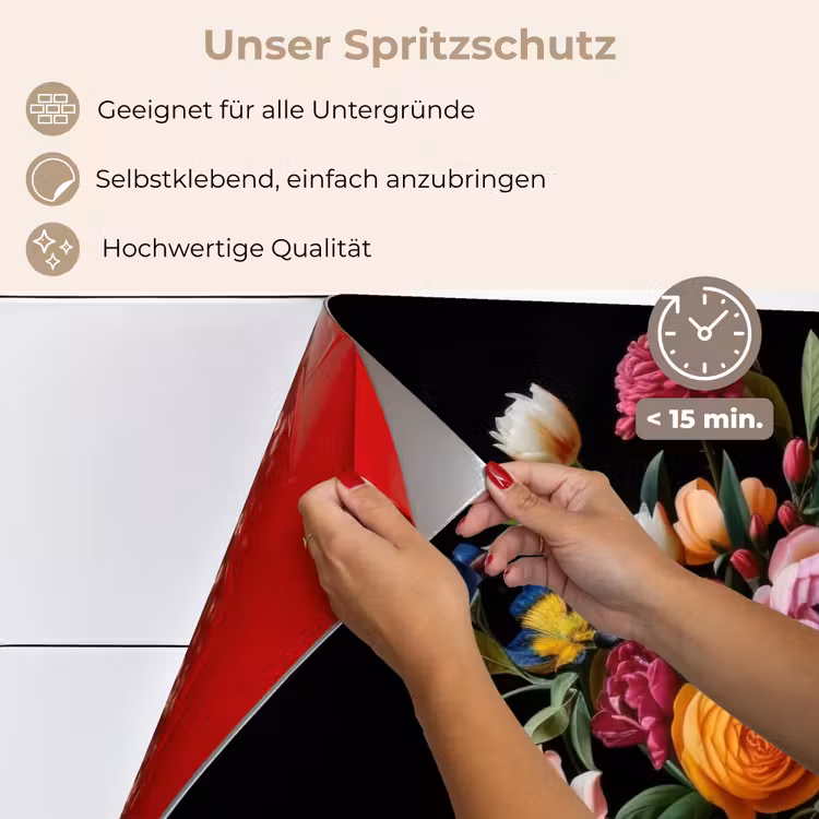 Spritzschutz Küche - Blumenstrauß - Romantisch - Farbenfroh — 4