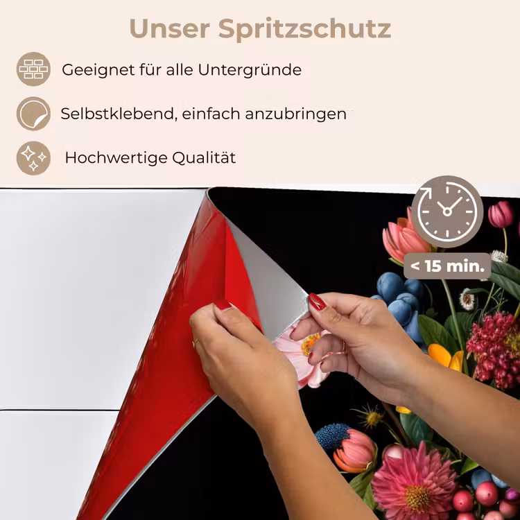 Spritzschutz Küche - Blumen - Fröhlich - Vase — 4
