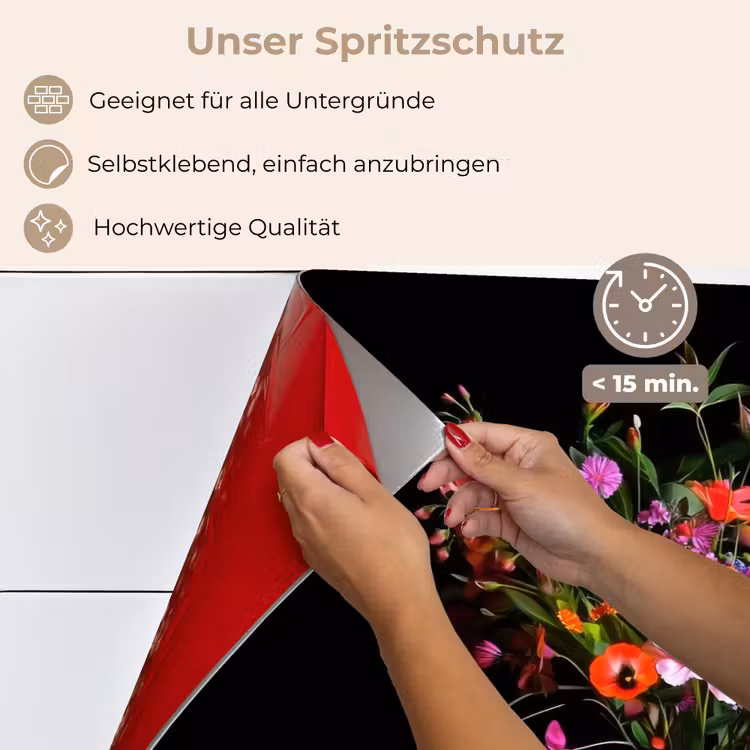 Spritzschutz Küche - Blumenstrauß - Feldblumen - Vase — 4
