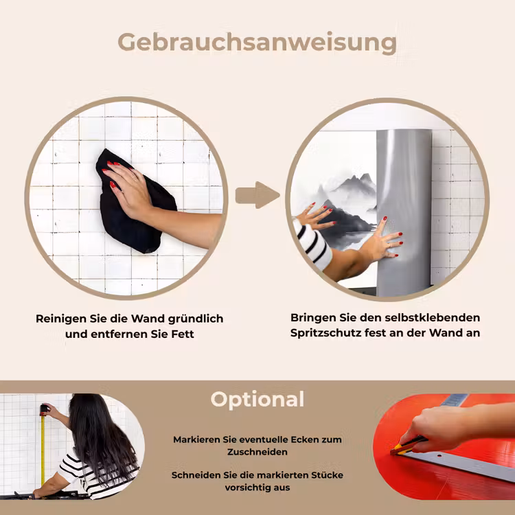 Spritzschutz Küche - Berge - Neblig - Wasser - Weiß — 6