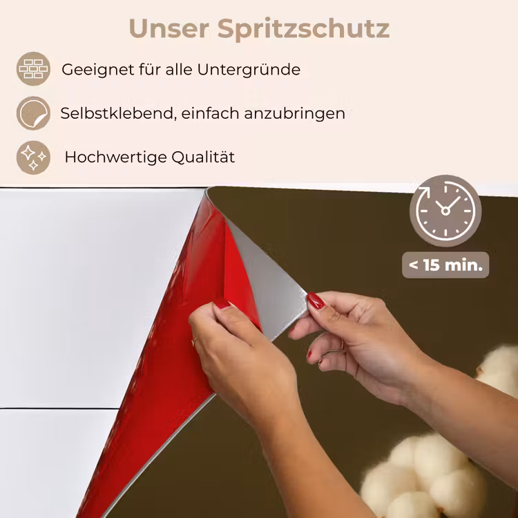 Spritzschutz Küche - Äste - Baumwolle - Weiß - Kugeln — 4