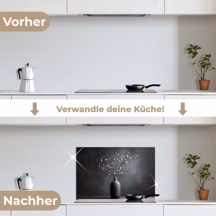Spritzschutz Küche - Äste - Vase - Kugeln - Weiß — 7