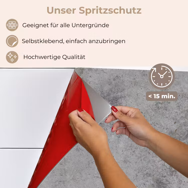 Spritzschutz Küche - Beton - Grau - Muster — 4
