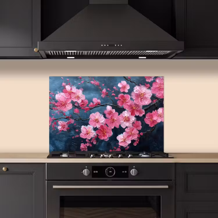 Spritzschutz Küche - Blume - Blüten - Rosa - Abstrakt — 5