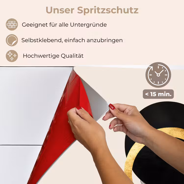 Spritzschutz Küche - Abstraktes Design - Schwarzer Kreis - Farbflecken — 4