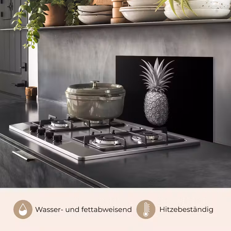 Spritzschutz Küche - Ananas - Detailliert - Blätter — 2